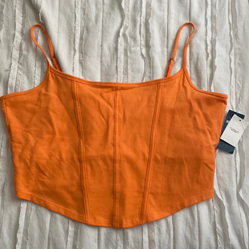 Orange corset crop top from Hollister